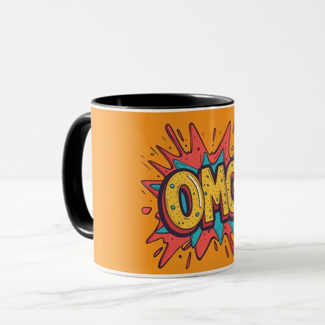 Retro Comic “OMG!” Pop Art Coffee Mug (Front Left)