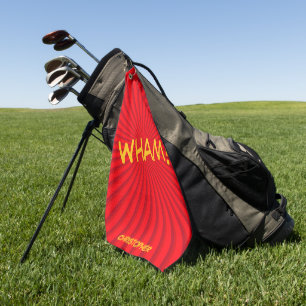 Retro Comic Pop Art Custom Name Golf Towel