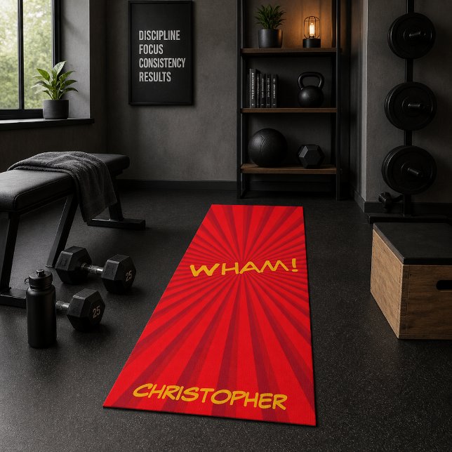 Retro Comic Pop Art Custom Name Yoga Mat (Creator Uploaded)