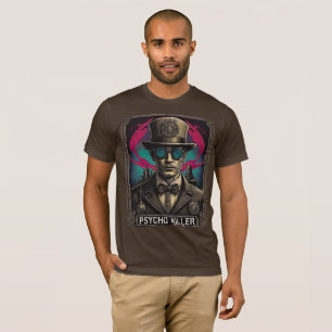 Retro Comic Psycho Killer Steampunk Art T-Shirt