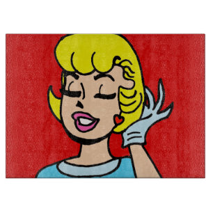 Retro Comic Strip Beauty Cutting Board
