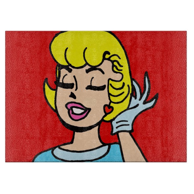 Retro Comic Strip Beauty Cutting Board (Front)