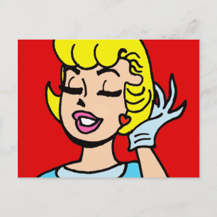 Retro Comic Strip Beauty Postcard