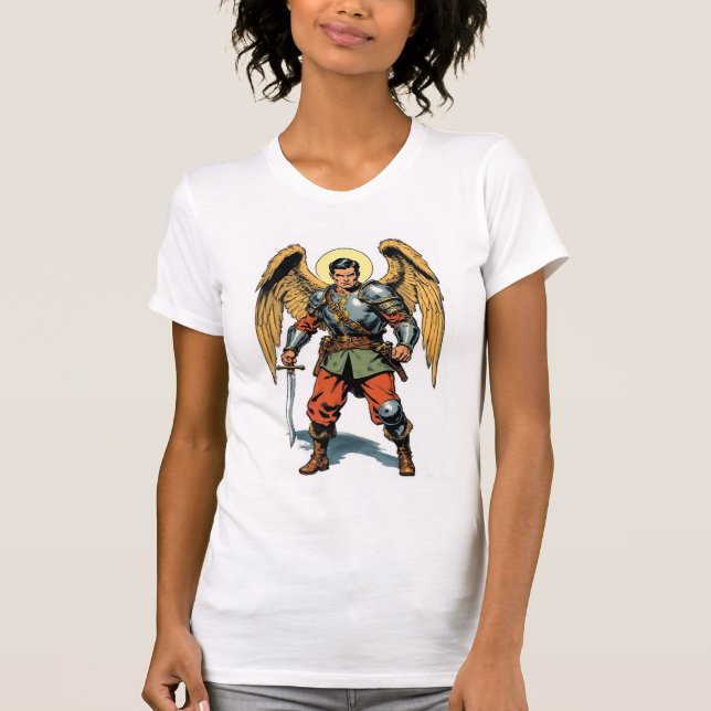 Retro Comic Style St Michael Women's Tee Shirt (Front)