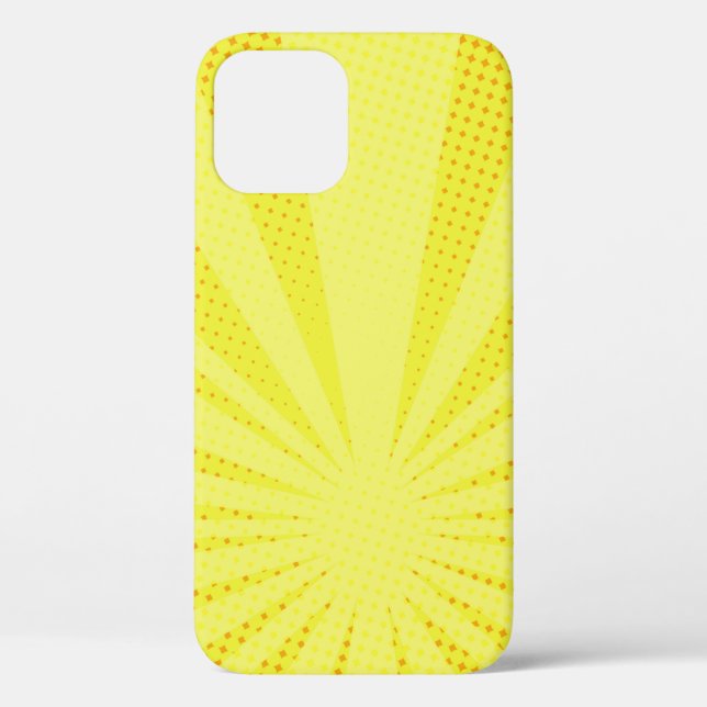 retro comic yellow background raster gradient half Case-Mate iPhone case (Back)
