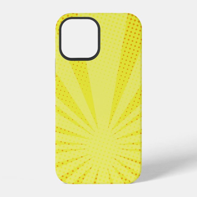 retro comic yellow background raster gradient half iPhone case (Back)