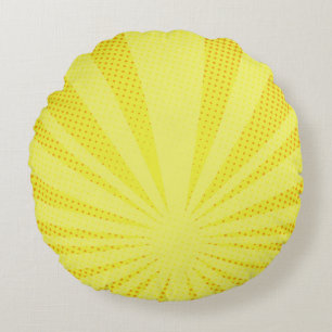 retro comic yellow background raster gradient half round cushion