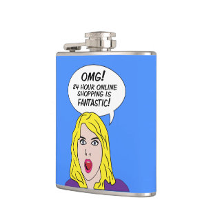 RETRO COMICS custom flask