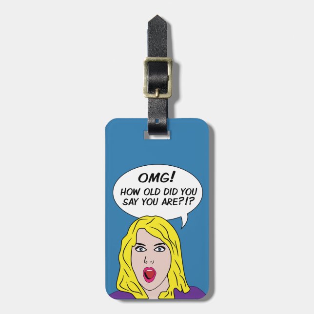 RETRO COMICS custom luggage tags (Front Vertical)