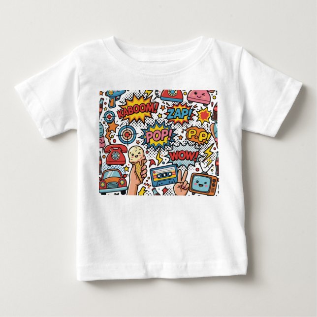 retro comics design baby T-Shirt (Front)