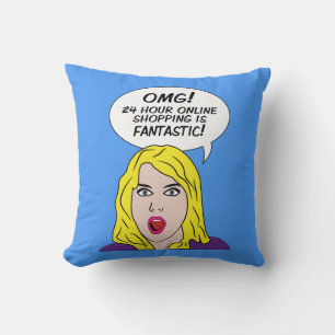 RETRO COMICS throw pillow