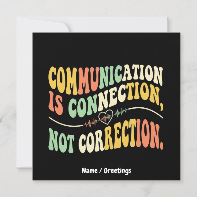  Retro Communication is Connection Not Correction  Invitation (Front)