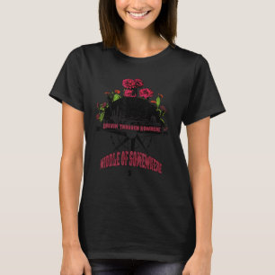 Retro Compass Desert Cactus Driving Through Nowher T-Shirt