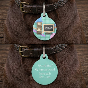 Retro Computer ‘90s Vibes Tech Pet ID Tag