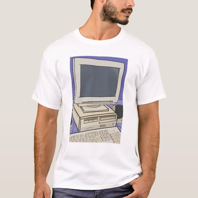 Retro Computer Desktop Setup T-Shirt (Front)