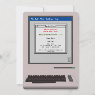 Retro Computer Funny Birthday Invitation