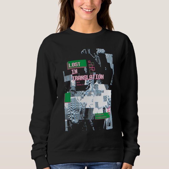 Retro Computer Glitch Geek Programmer Nerd Error T Sweatshirt (Front)