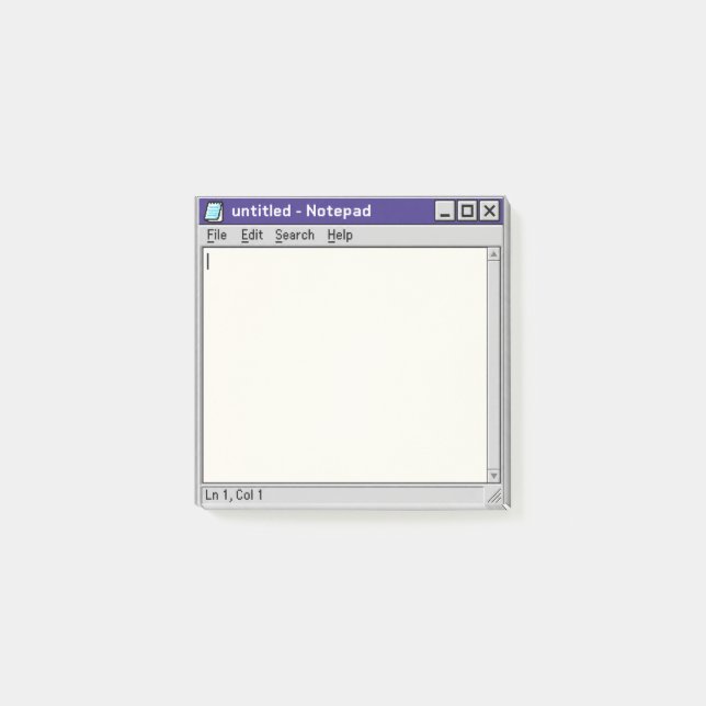 Retro Computer Text Editor Window Post-it Notes (Front)