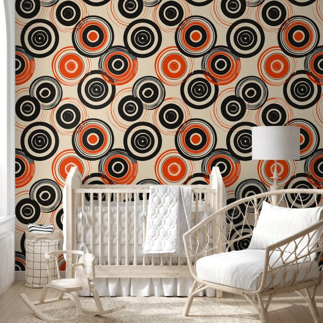 Retro Concentric Circles Wallpaper (Kids)