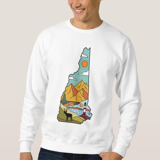 Retro Concord New Hampshire White Mountain Sweatshirt (Front)