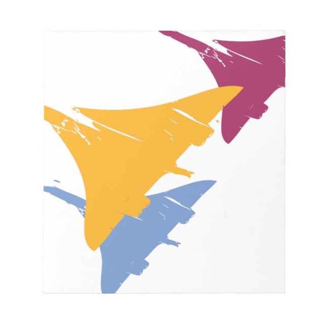 Retro Concorde Jet Aeroplane Aviation Flight Desig Notepad (Front)