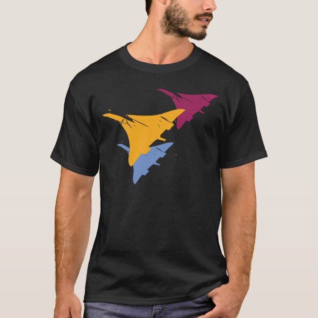 Retro Concorde Jet Aeroplane Aviation Flight T-Shirt (Front)