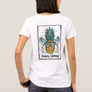 Retro Coney Island Beach artwork in both sides T-Shirt