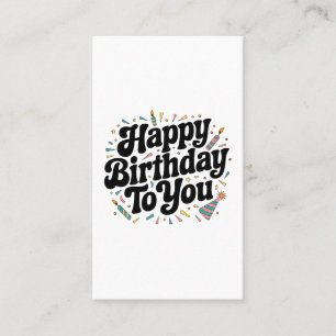 Retro Confetti Birthday Business Card