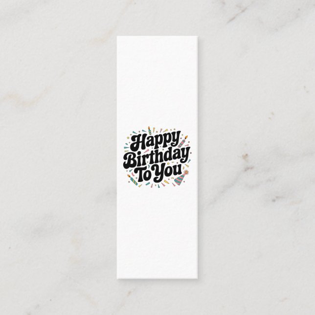 Retro Confetti Birthday Calling Card (Front)