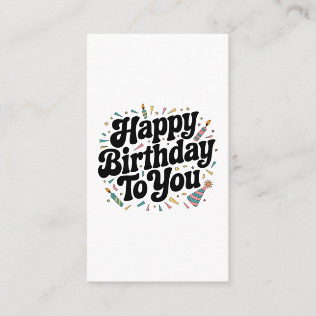 Retro Confetti Birthday Enclosure Card (Front)