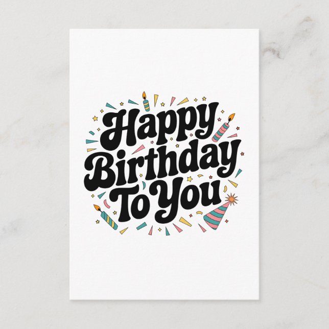 Retro Confetti Birthday Enclosure Card (Front)