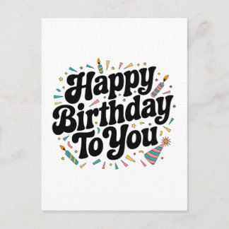 Retro Confetti Birthday Holiday Postcard