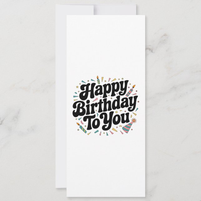 Retro Confetti Birthday Invitation (Front)