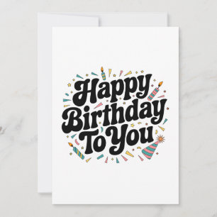 Retro Confetti Birthday Invitation