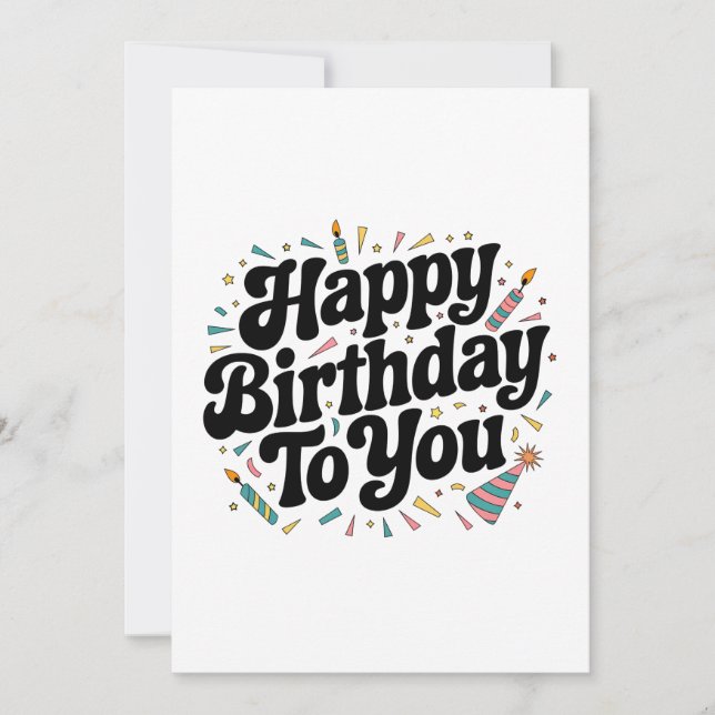 Retro Confetti Birthday Invitation (Front)
