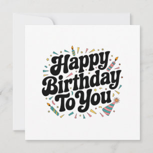 Retro Confetti Birthday Invitation