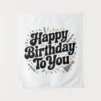 Retro Confetti Birthday Tapestry