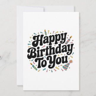 Retro Confetti Birthday Thank You Card
