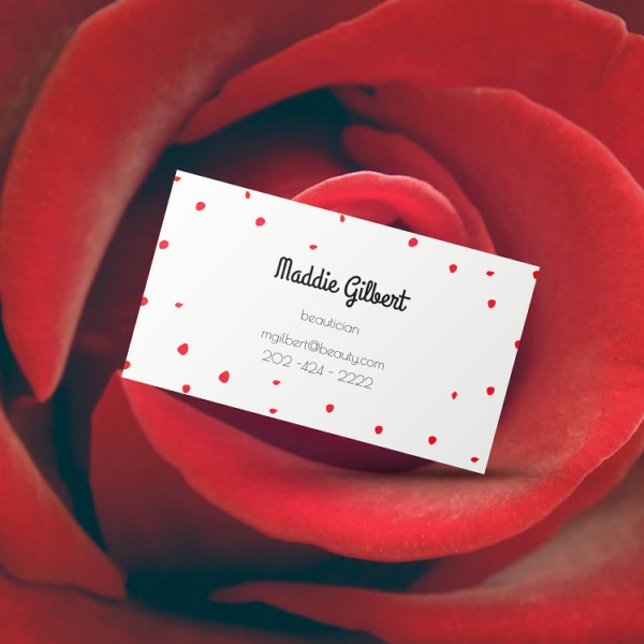 retro confetti - red petals business card (Creator Uploaded)