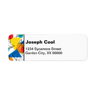 Retro Contemporary Geometric Colourful Personalise Return Address Label