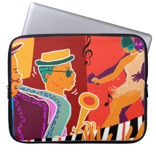 Retro contrast music festival jazz laptop sleeve