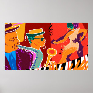 Retro contrast music festival jazz poster