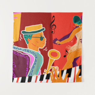 Retro contrast music festival jazz tapestry