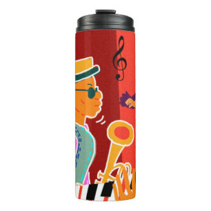 Retro contrast music festival jazz thermal tumbler