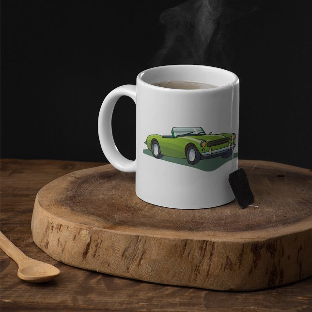 Retro Convertible Green Car Coffee Mug (Creator Uploaded)