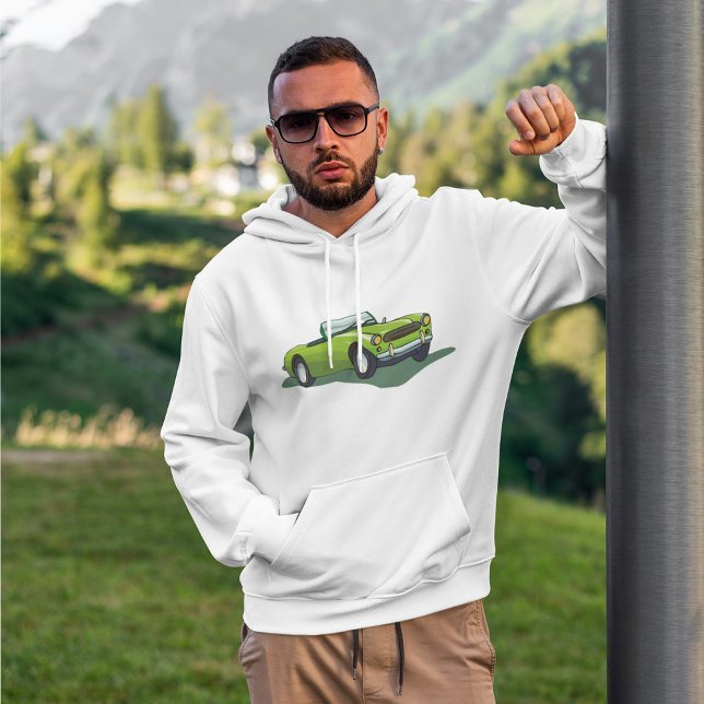 Retro Convertible Green Car Hoodie (Creator Uploaded)