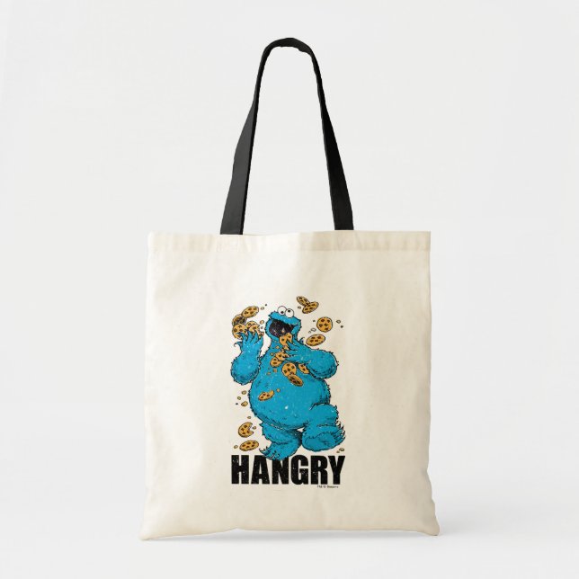 Retro Cookie Monster | Hangry Tote Bag (Front)