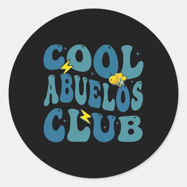 Retro Cool Abuelos Club Fathers Day New Grandpa  Classic Round Sticker (Front)