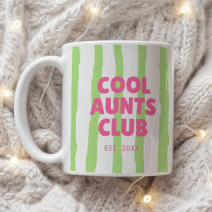 Retro "Cool Aunts Club" Striped Custom Est. Date Coffee Mug