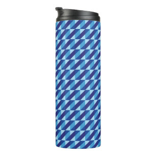 Retro Cool Blue Geometric Triangle Abstract Thermal Tumbler